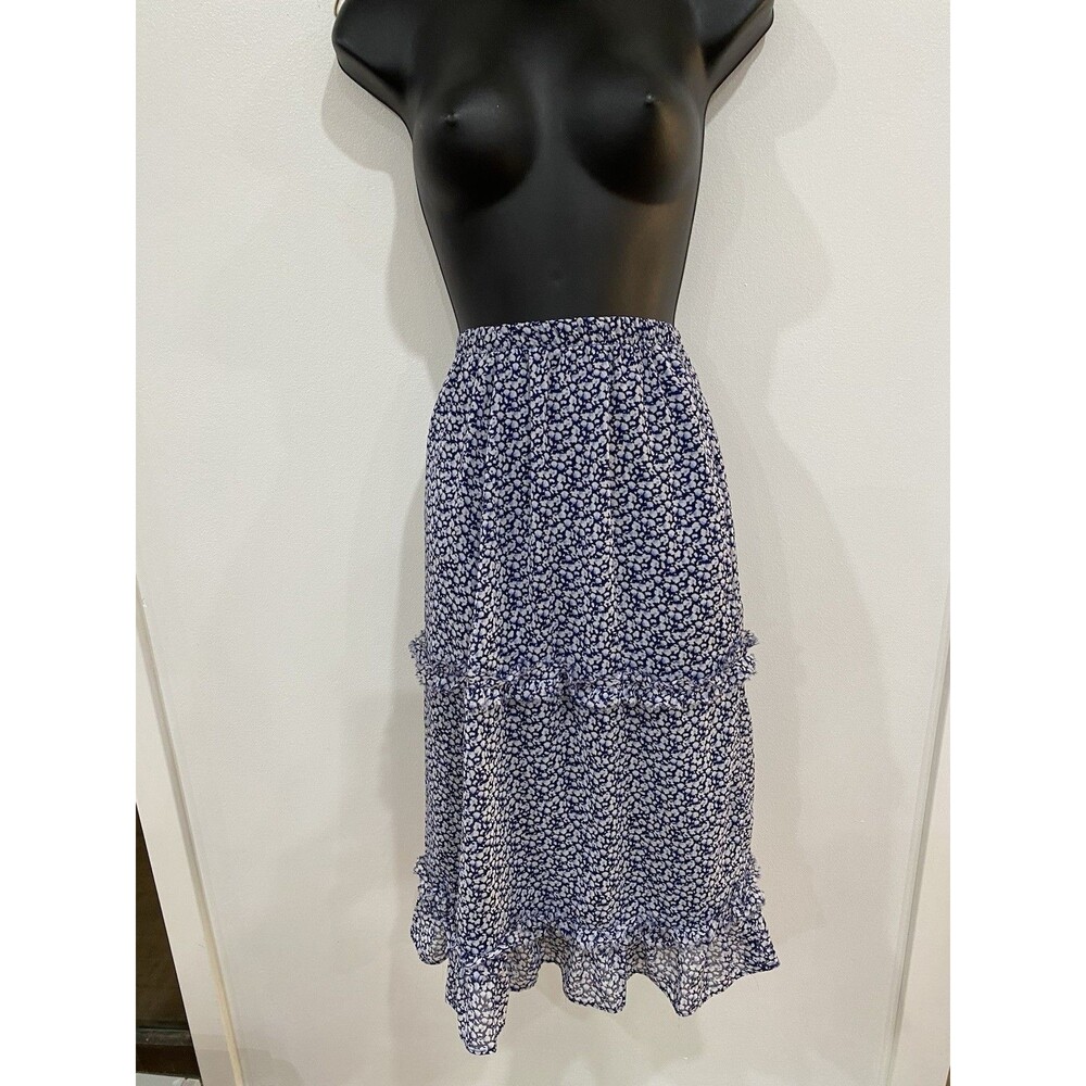 1.State Midi Skirt Size Small Ruffle Tiered Peasant Cottagecore Midi Highwaisted